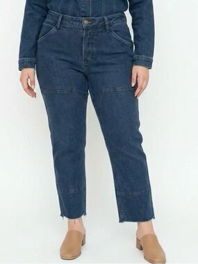 TAYLOR STITCH | Button Fly Cropped Jeans Seam Detail Women’s Size 30 (10)